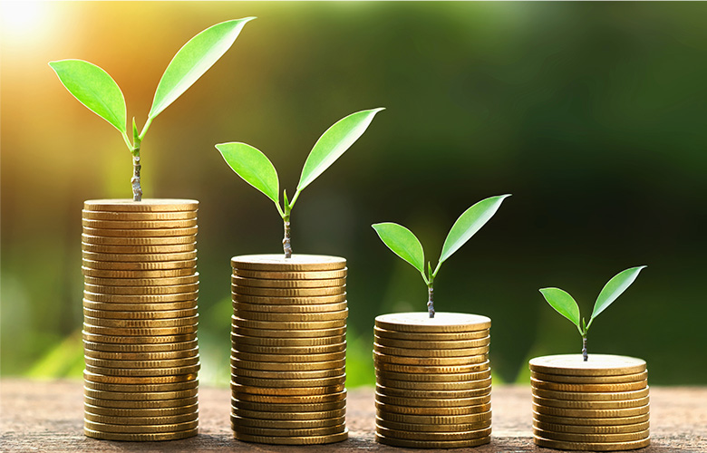 硬貨が積み重なった写真