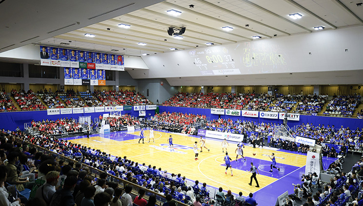 ファイティングイーグルス名古屋の本拠地：名古屋市枇杷島スポーツセンターの様子