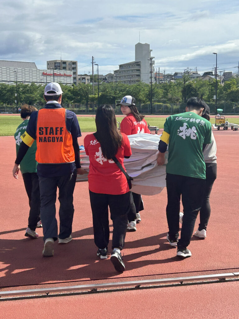 スポーツ大会の設営の様子